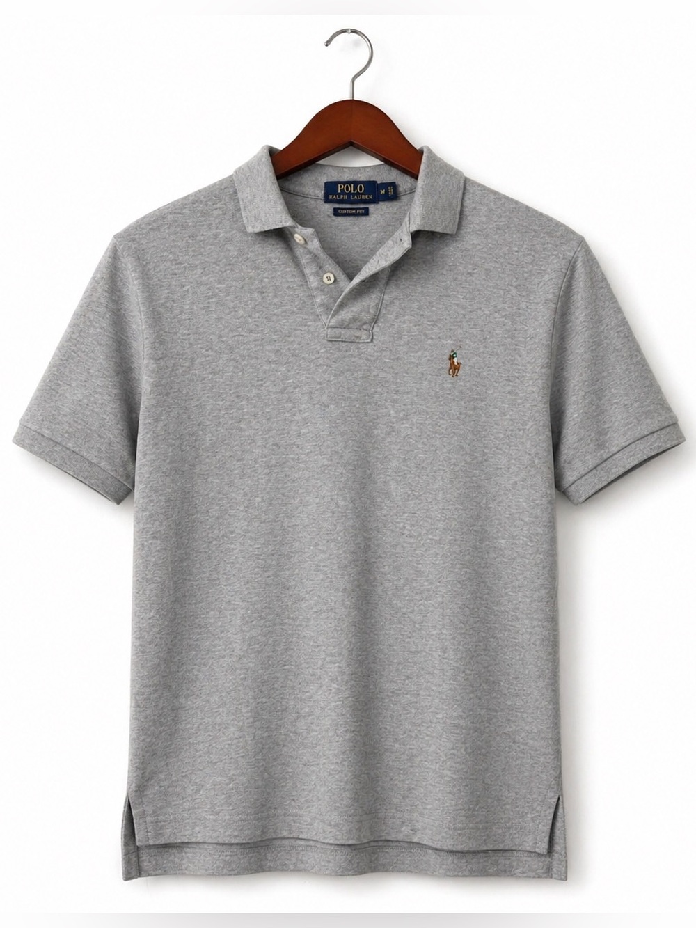 Polo Ralph Lauren Mens Gray Polo Shirt | M |Classic Fit Cotton Short Sleeve Logo